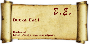 Dutka Emil névjegykártya