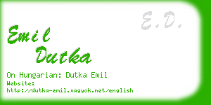 emil dutka business card